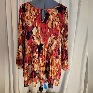 Fall Florals Women's Top - Multicolor & Stretchy